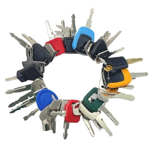 32PCS Heavy Equipment Construction Keys Set Fits: Bobcat, Doosan Case Caterpillar JD Komatsu JCB JLG Sany Volvo Toyota & More. Ignition Key Set for Construction Equipment Operators.