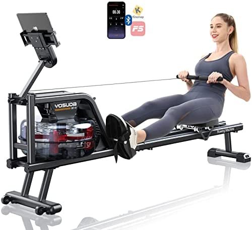YOSUDA Magnetic/Pro Magnetic/Water Rowing Machine 350 LB Weight Capacity – Foldable Rower for Home Use with LCD Monitor, Tablet Holder and Comfortable Seat Cushion