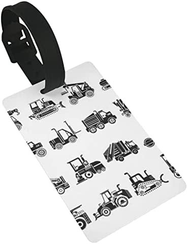 Heavy Duty Machines, Heavy Construction Machinery Icons Set2 pc Luggage Tag Baggage Handbag School BagSuitcase Instrument Tag Label