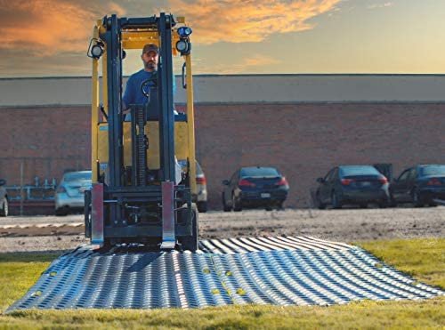 Mytee Products 12 Pcs Ground Protection Mats – Black, 3′ x 8′, Heavy Equipment Mats w/ 22 Pcs Single Connectors