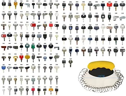 Eeyhooer 142PC Ignition Keys for Caterpillar CASE John Deere and Other Heavy Construction Equipment