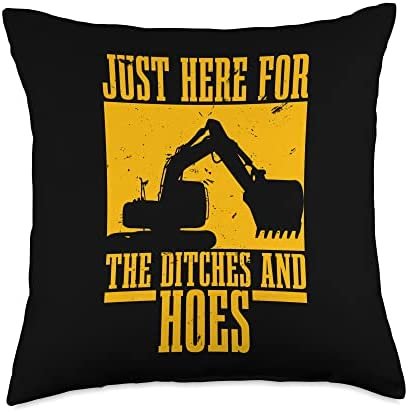 Heavy Equipment Machinery Operator Sand Digger Backhoe Driver Digger Excavator Heavy Machine Operator Throw Pillow, 18×18, Multicolor