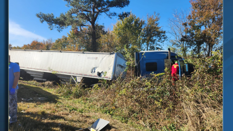 Morning mishap: 18-wheeler, backhoe crash in Washington County