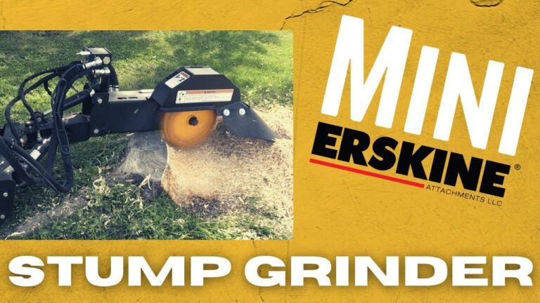 Mini Stump Grinder for mini skid steer in action
