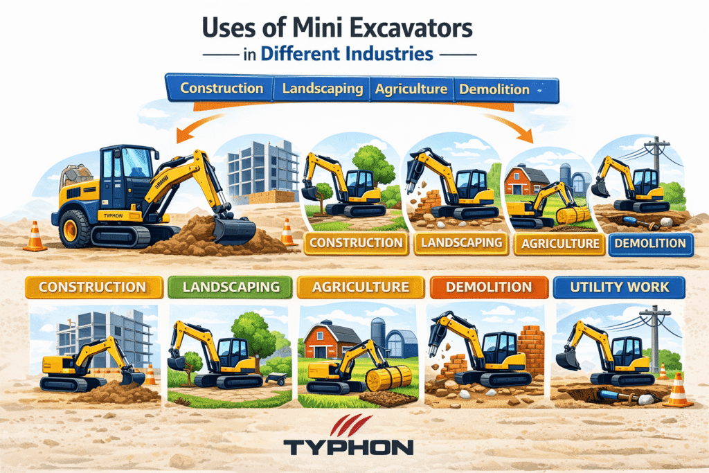 Mini Excavators in Different Industries