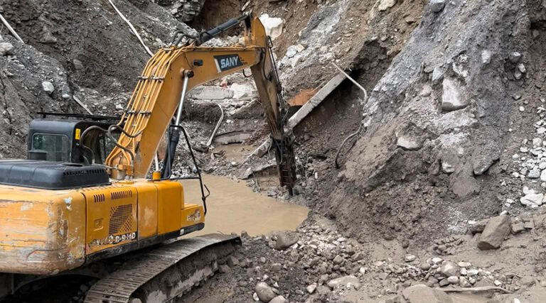 The search intensified in Upper Trishuli-3 B with the arrival of heavy excavators